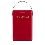 A red rectangular Fieldbar case with a brown leather handle and gold lettering on a plain white background.