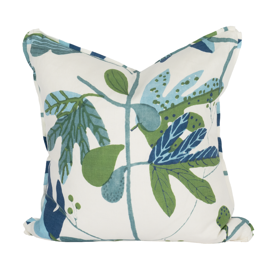 white pillow with leaves