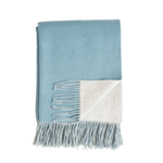Reversible Cashmere & Wool Throw, Lakeshore and Quartz