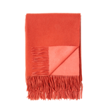 Reversible Cashmere & Wool Throw, Cinnamon and Coral