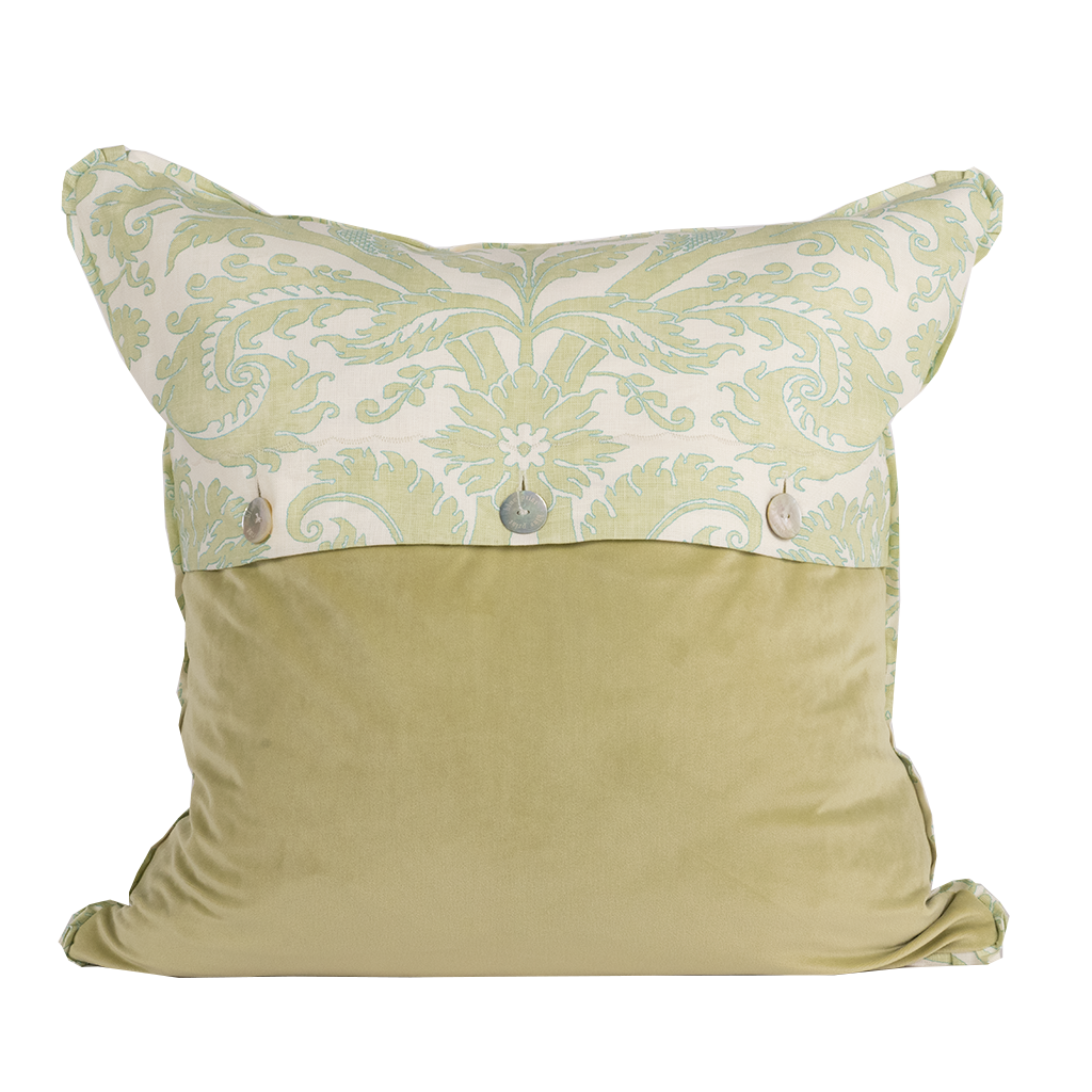 green floral pillow