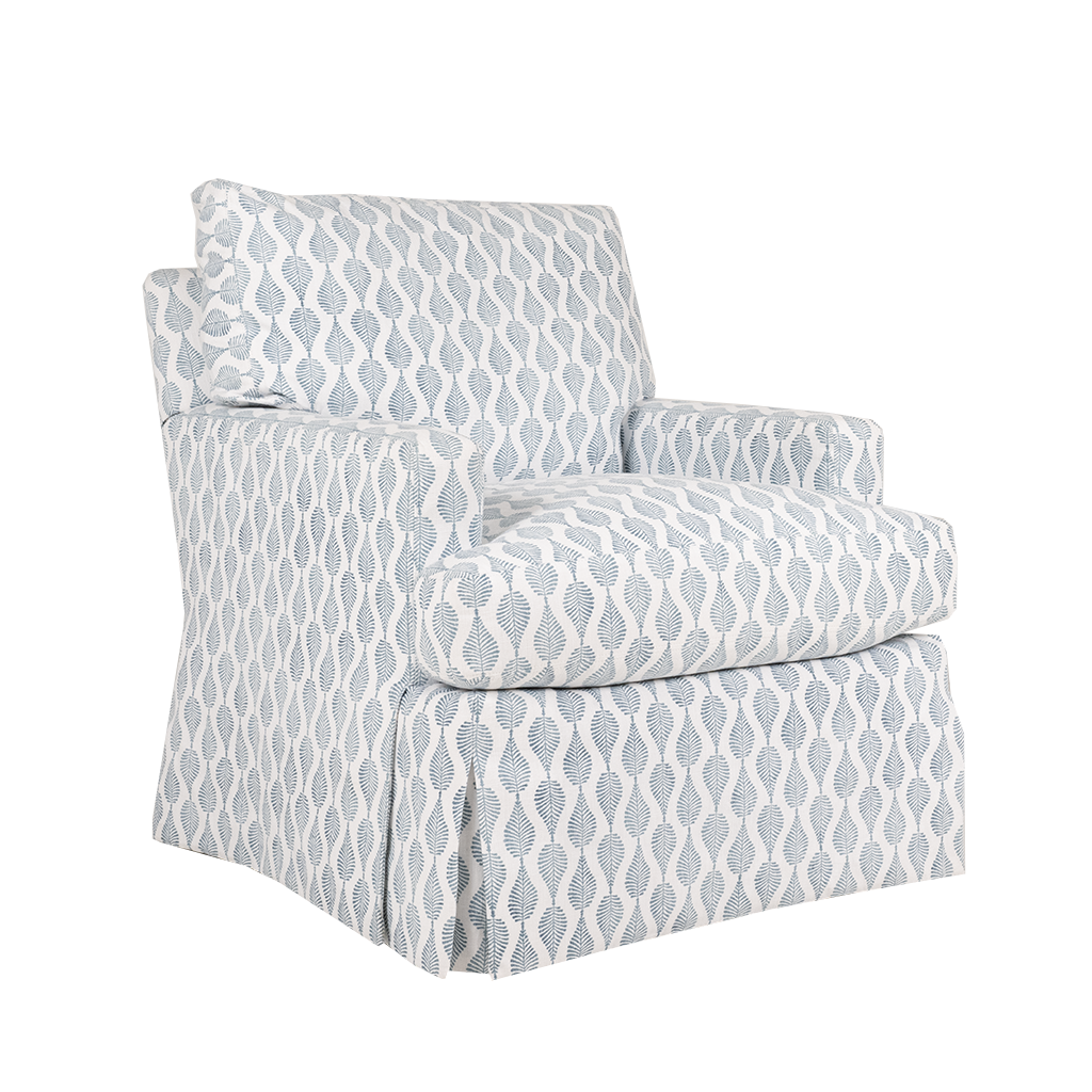 Blue and white swivel chair hot sale