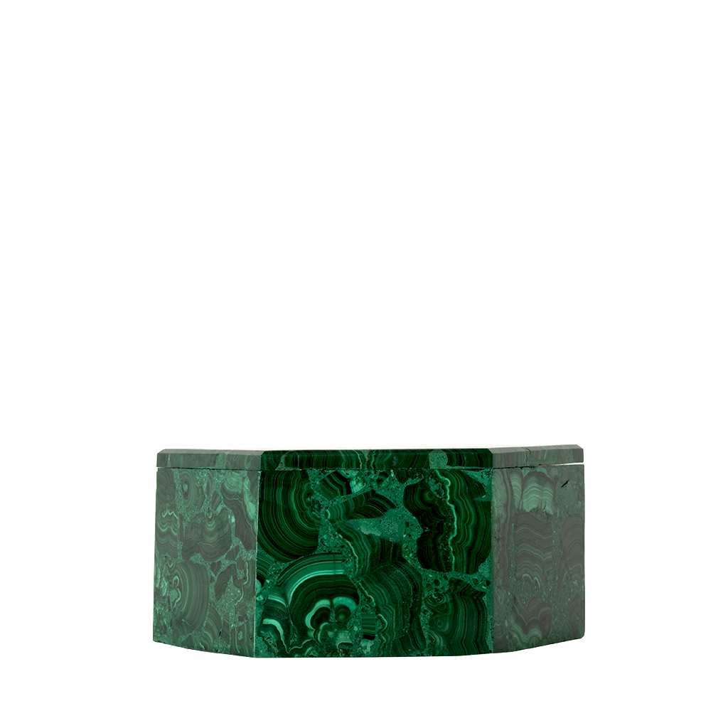 Vintage Hexagonal Malachite Box