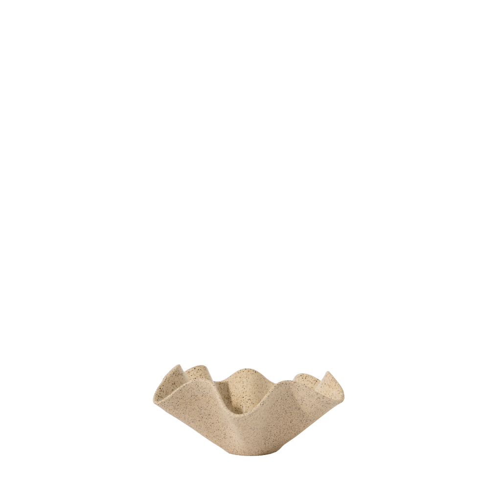 Beige ceramic bowl on a white background