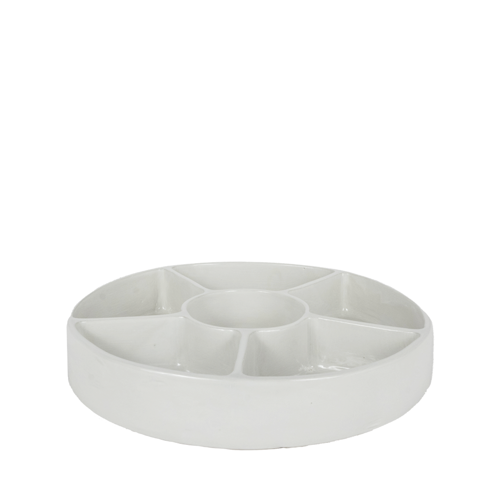 Ceramic Appetizer Platter, with six sections