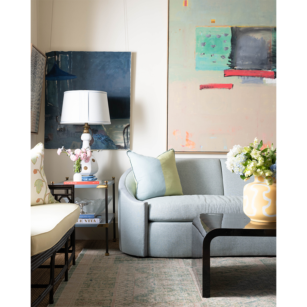 blue and green pillow lifestyle