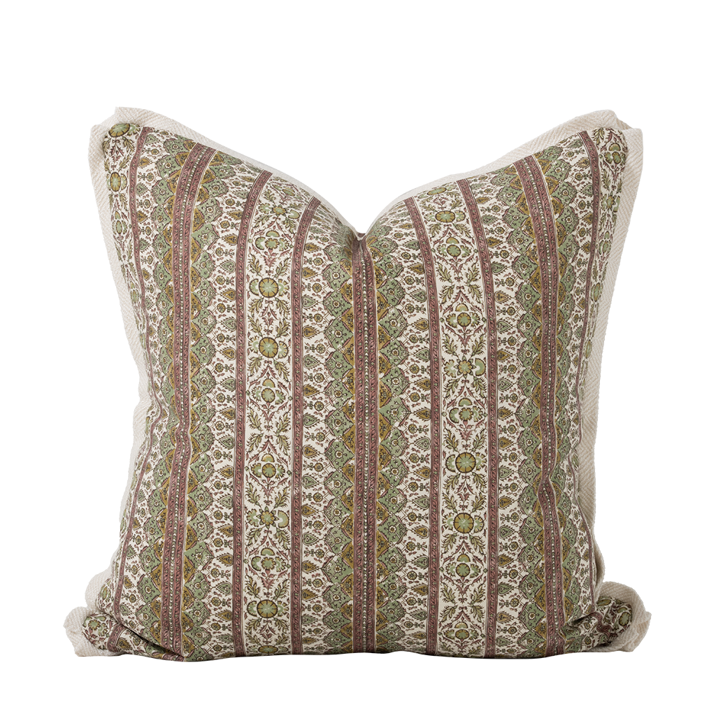Decorative pillow with intricate pattern on a white background