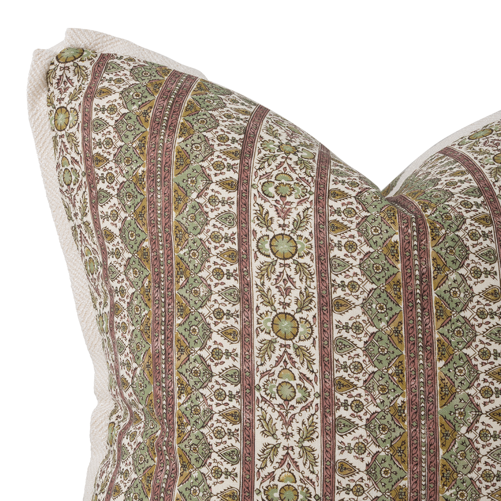 Decorative pillow with intricate pattern on a white background
