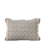 Floral patterned pillow with zipper on a white background