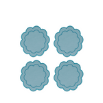 Scalloped Linen Cocktail Napkins, Set of 4