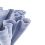 Wavy blue and white textured vase