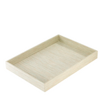 Rectangular grasscloth tray on a white background