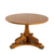Clara Wooden Table with a flat circular top and intricate legs 