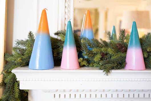 Christmas Candle Cones on Display