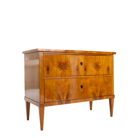 Franz Chest. A wooden chest with 2 total drawers and a glossy finish