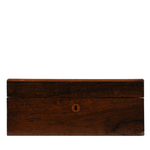 Wooden box with a slot on a white background