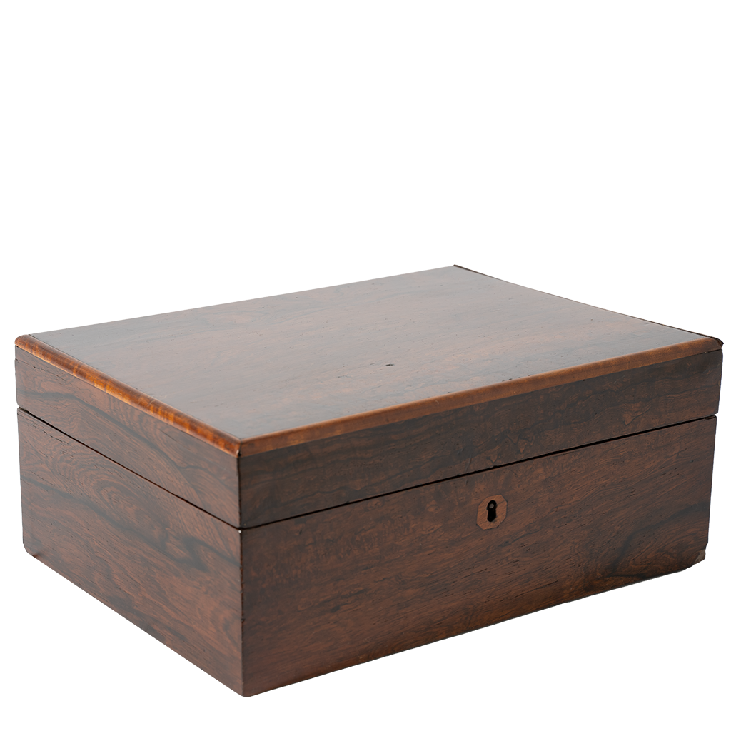 Wooden box on a white background