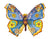 blue, purple, and yellow butterfly