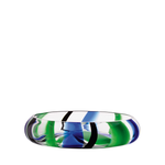 Multicolored ring with a wavy pattern on a white background