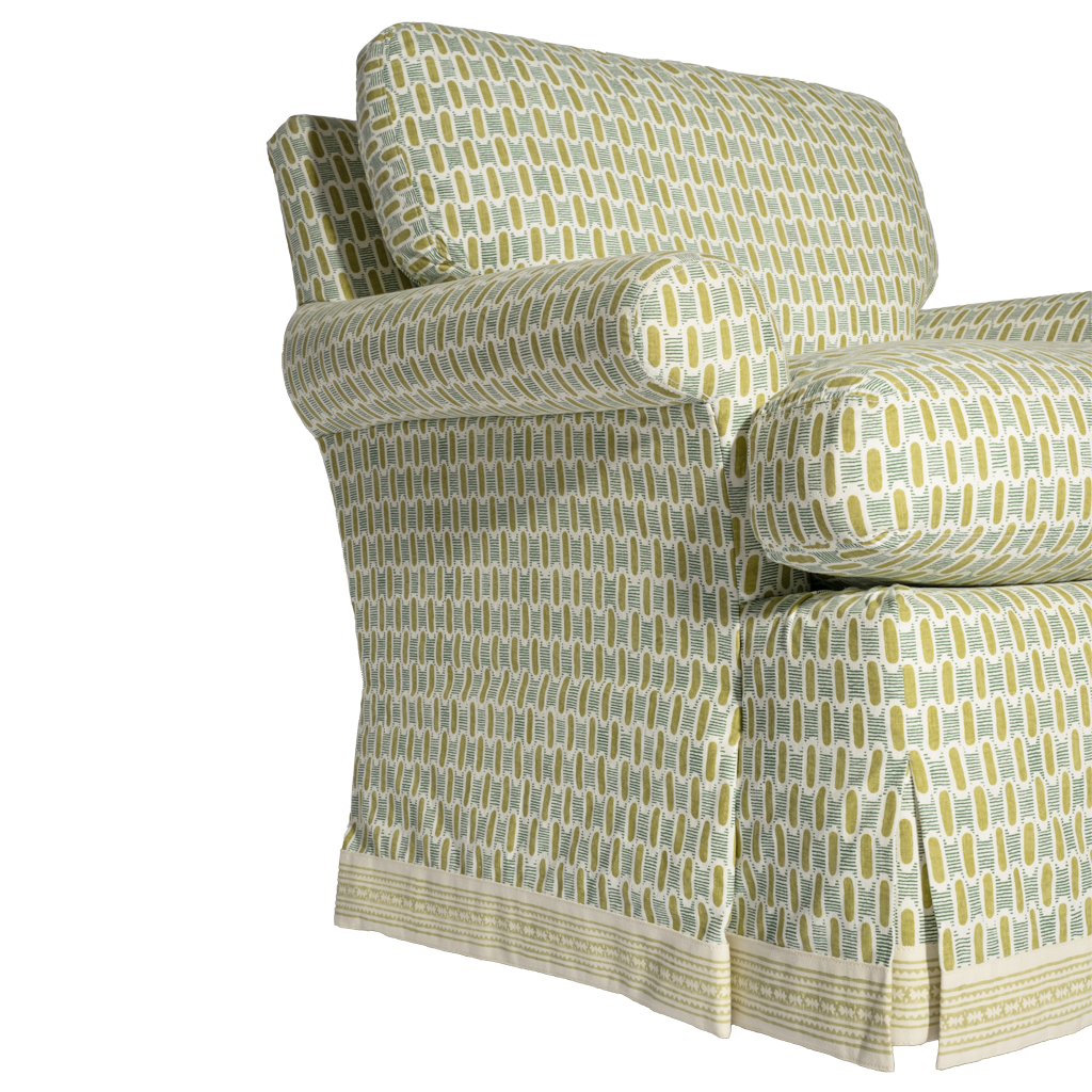 Patterned armchair on a white background