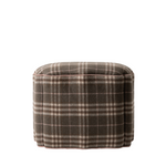 Plaid ottoman on a white background