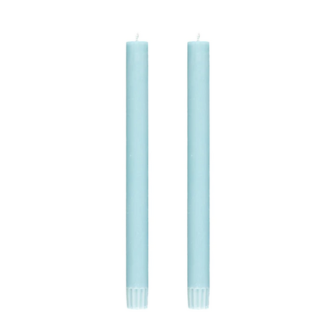 Hand-poured powder blue taper candles
