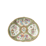 Rose Medallion tray with colorful floral and figurine designs