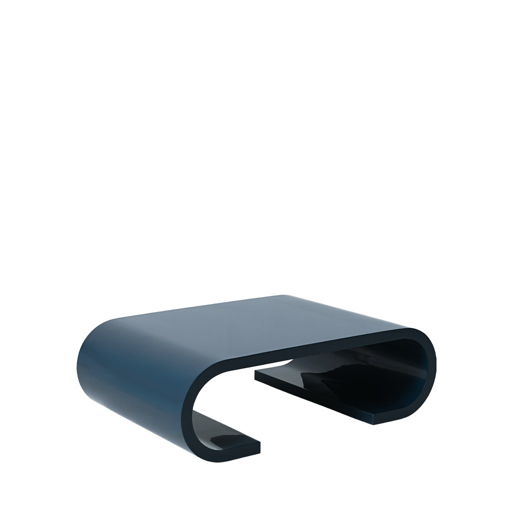 Blue coffee table on a white background