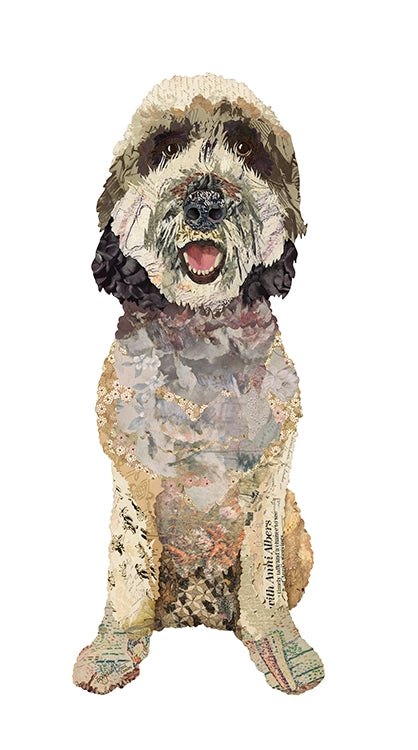 silhouette print of dog