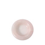 Round pink resin catch all on a white background