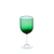 Emerald Wine Glass with ridges on the top of the glass