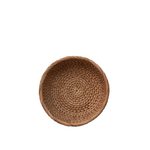 Rattan basket interior on a white background