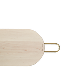 Wooden rolling pin with a gold handle on a white background