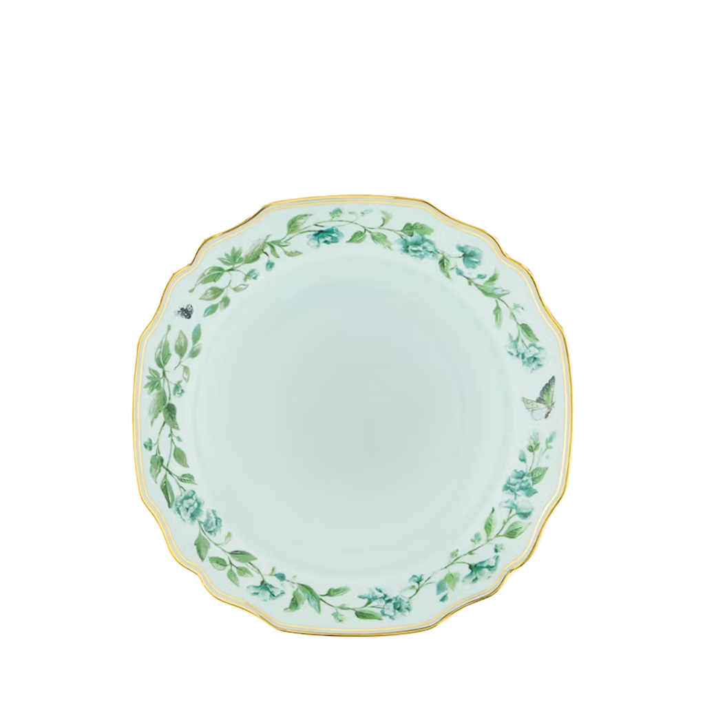 soup plate with green and blue detailing