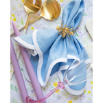 scalloped cornflower with bee napkin ring