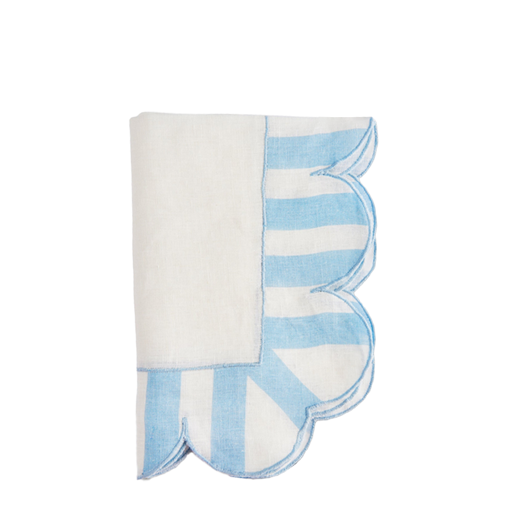 scalloped and striped napkin
