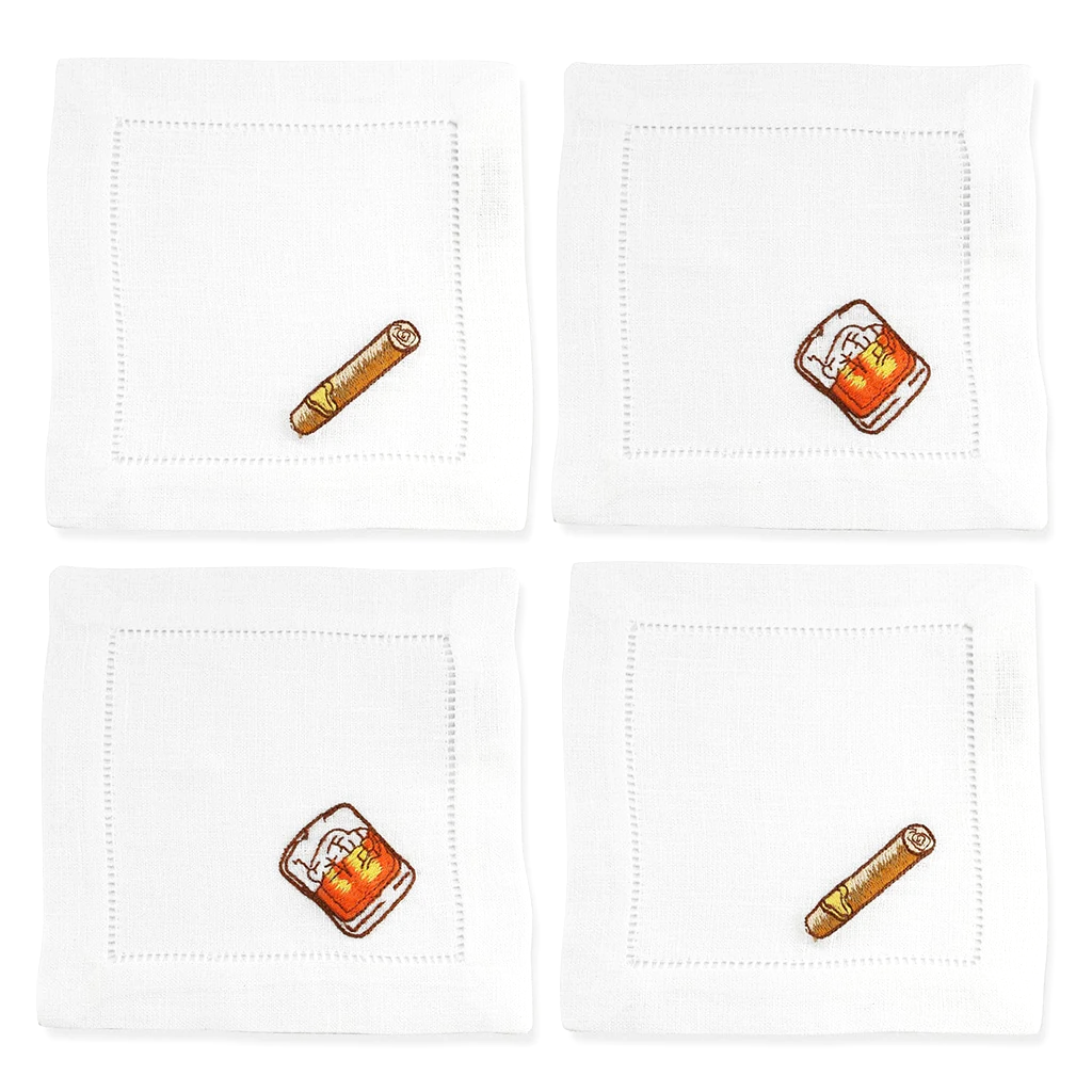 Gentlemen's Cocktail Napkins, Set of 4