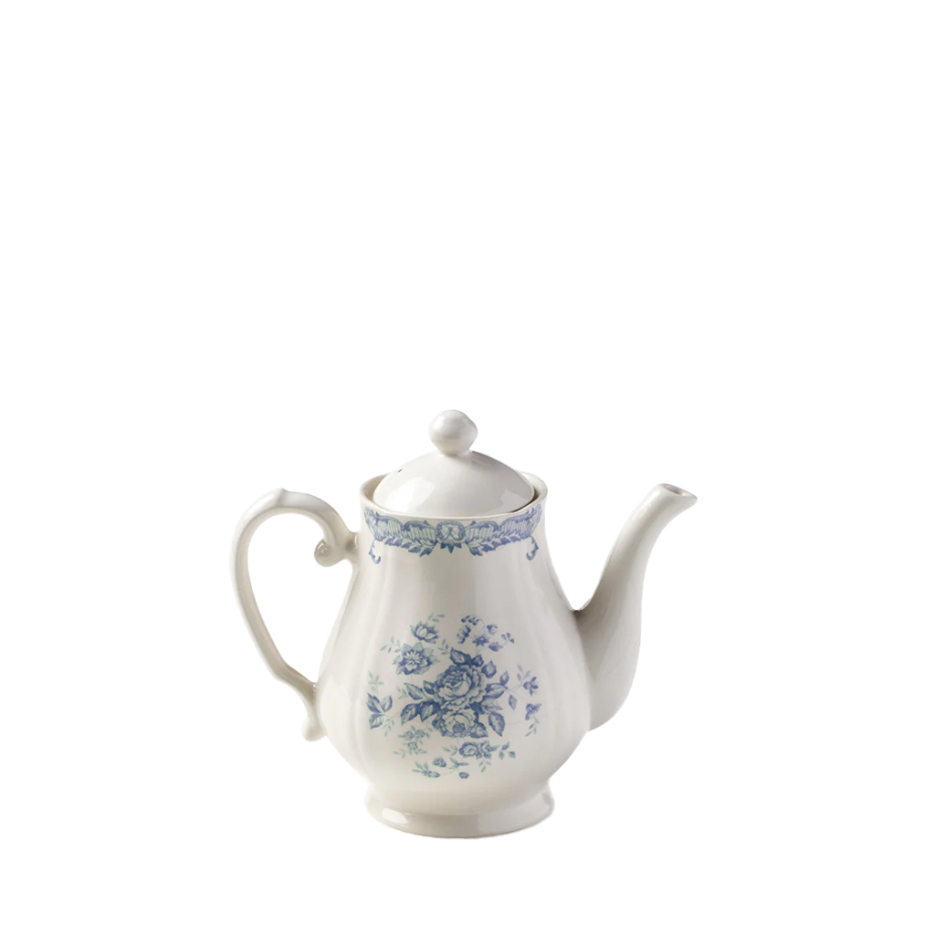 floral cobalt teapot