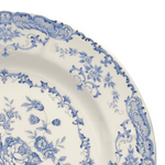 close up image of dinner plate with floral designs