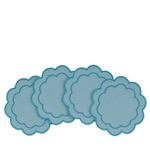 teal linen cocktail napkins