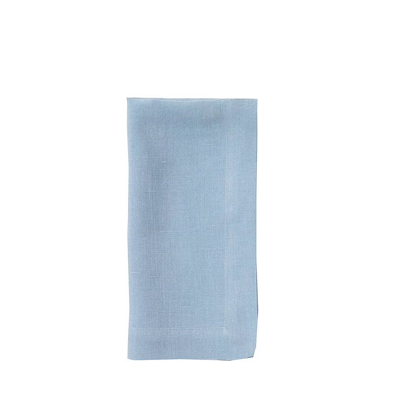 Light blue napkin on a white background