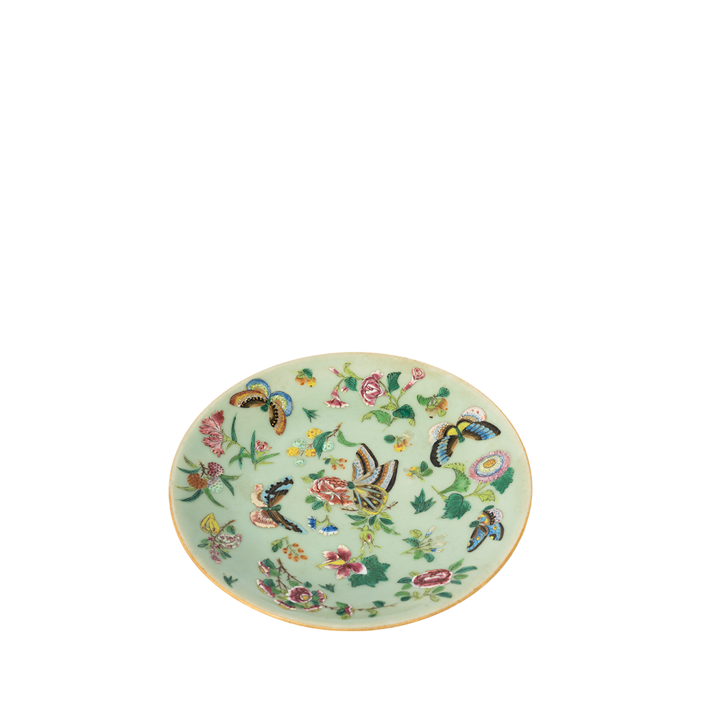 Celadon Famille Rose Plate I
