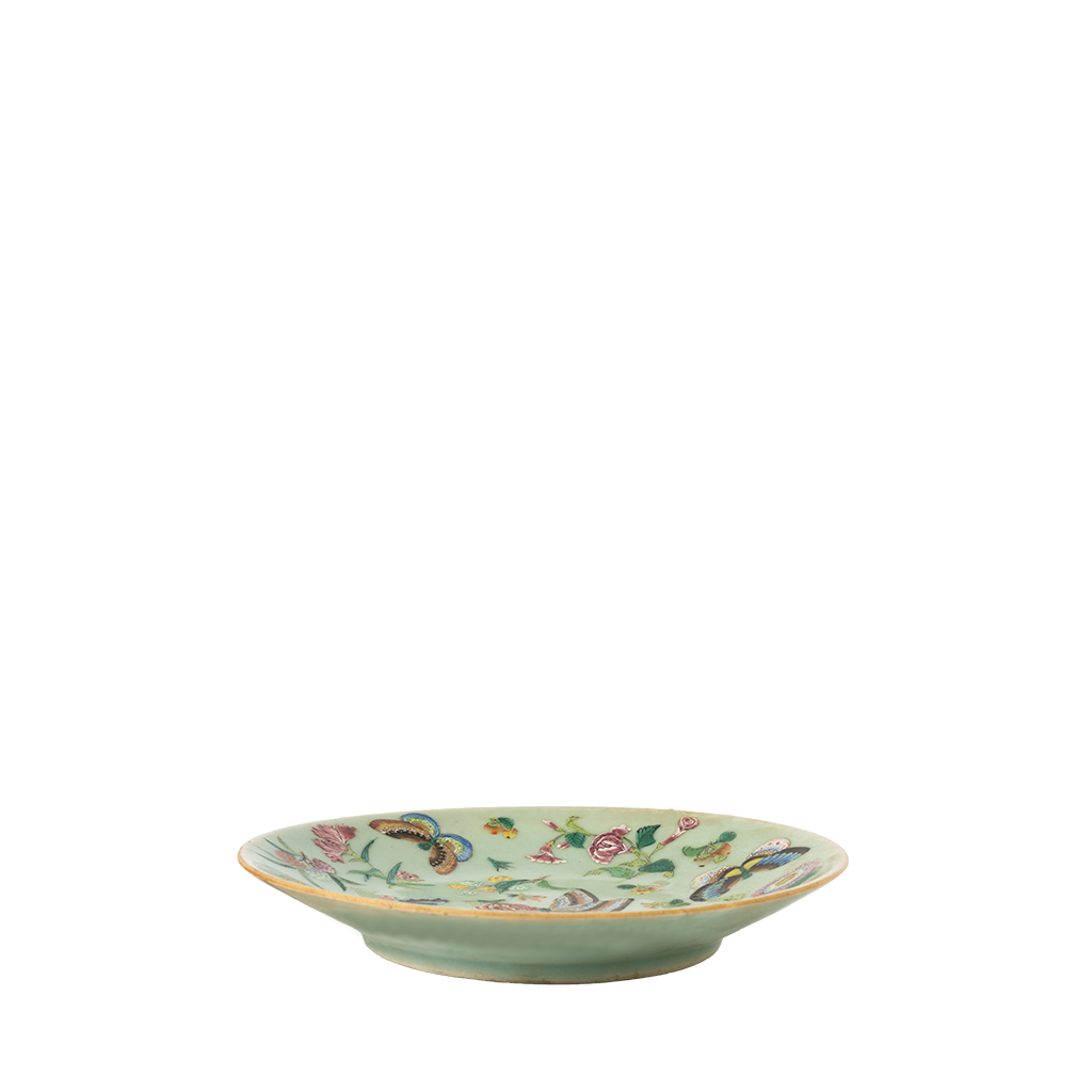 Celadon Famille Rose Plate I