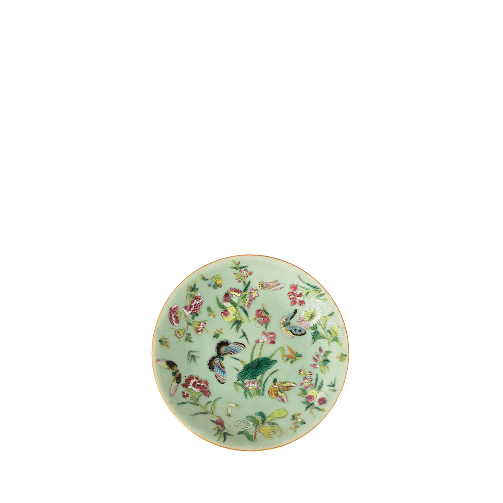 Celadon Famille Rose Plate II