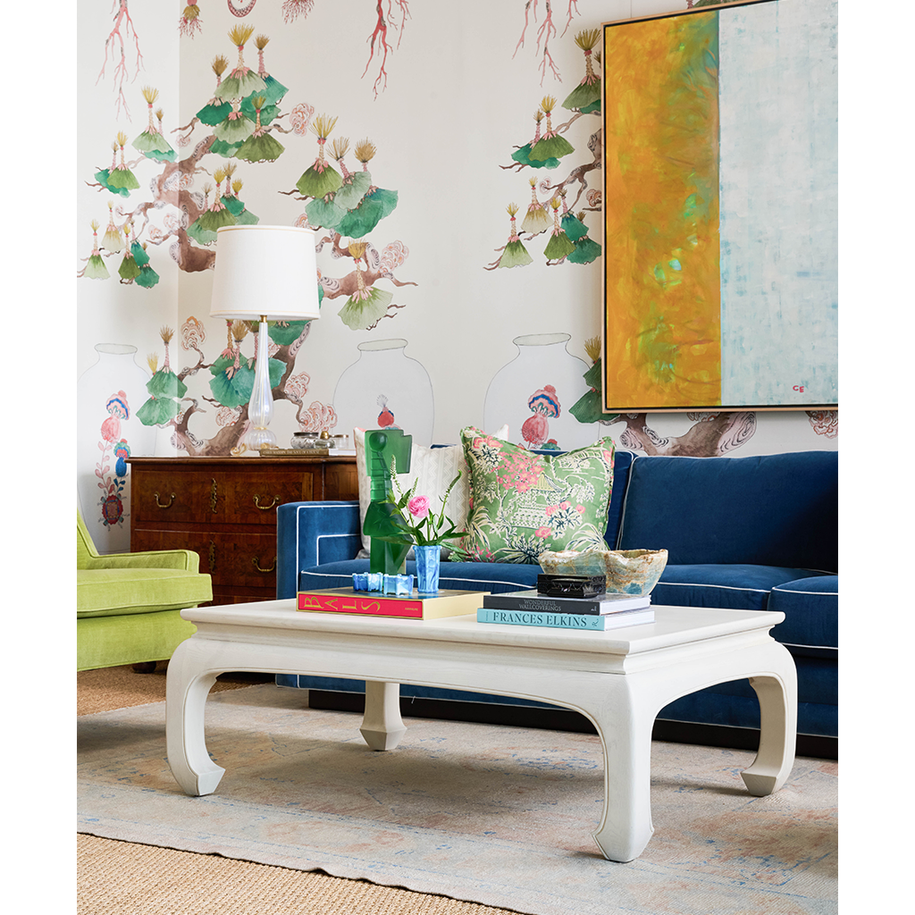 Pink and Green Chinoiserie Pillow