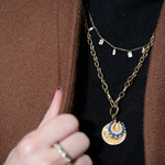 Sapphire Horseshoe Charm