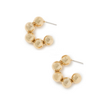 gold beaded huggie earrings