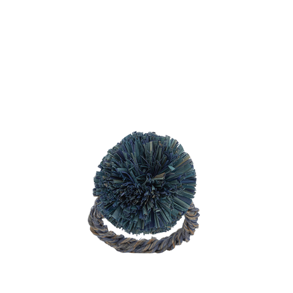 Blue Pom Pom Napkin Ring