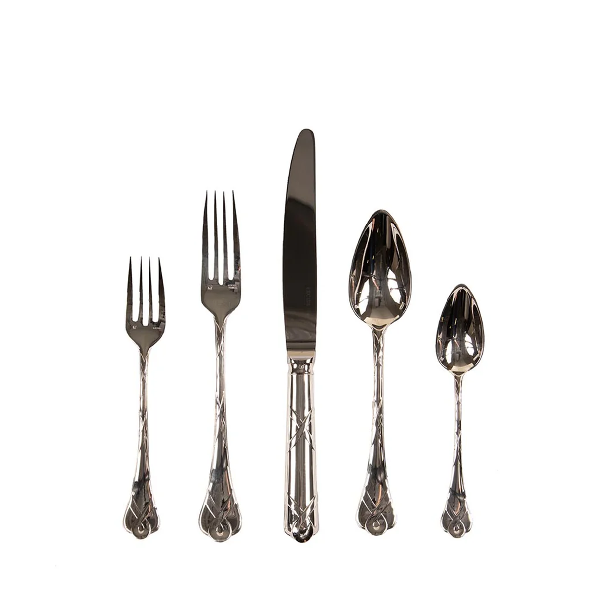 Paris 5 Piece Flatware Set, Silver Plate