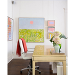 tan desk with laquer and desk chair